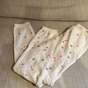 Something Navy Sweatpants with Rainbow Embroidery size XS